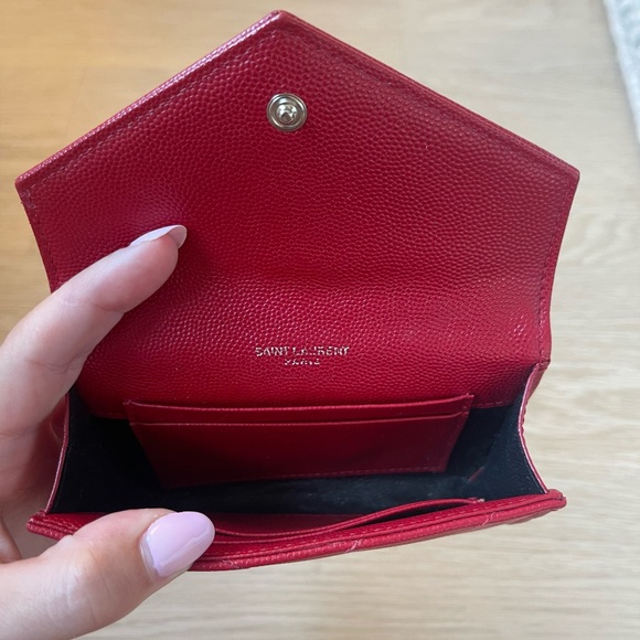 100% AUTHENTIC YSL RED MONOGRAM WALLET - Picture 6 of 7